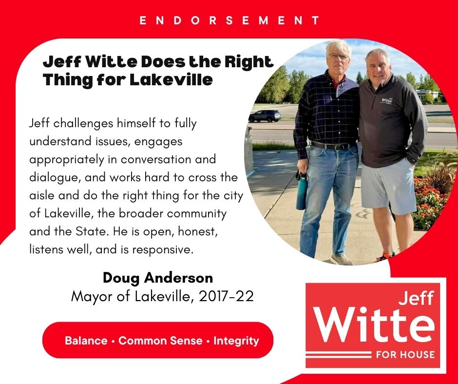 Doug Anderson Endorsement | Re-Elect Jeff Witte